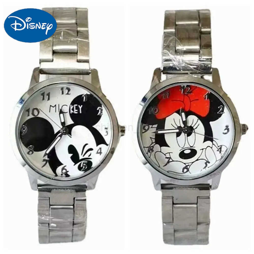 Disney New Disney Mickey Mouse Minnie Gold Silver Watch Childrens Boys Girls Watches Steel Students Quartz Adult Watch Birthday Gift W20250716