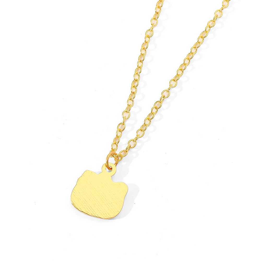 Sanrio Gold Color Simple Cute Sanrio Hello Kitty Pendant Necklaces for Women Girls Party Wedding Accessories Jewelry Giftsw250716