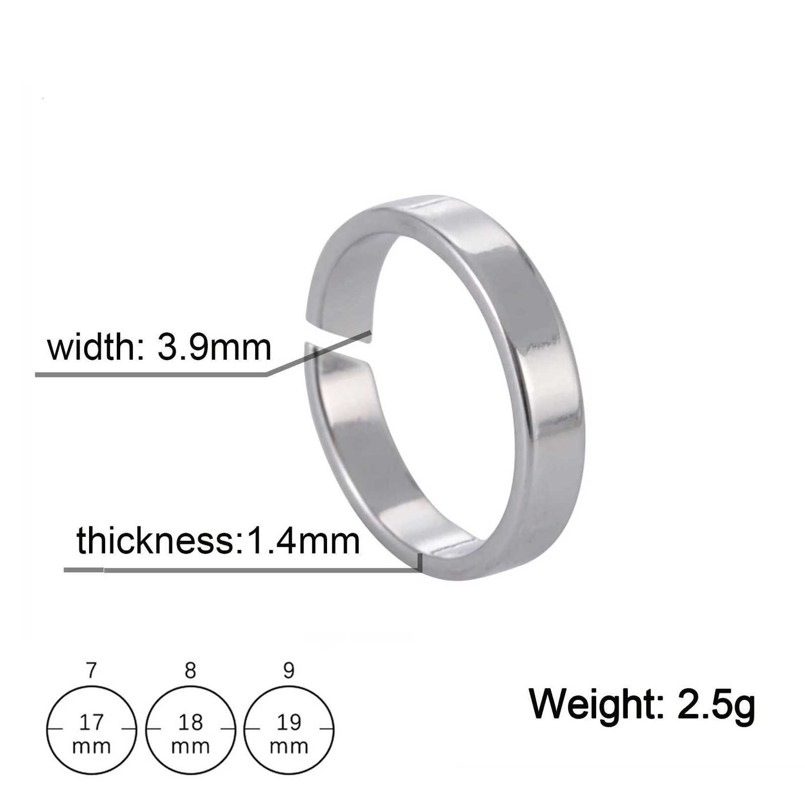 COOLTIME Kpop Minimalist Couple Rings Stainless Steel Silver Color Open Ring Women Men Fashion Jewelry Wedding Gift Wholesale S250716