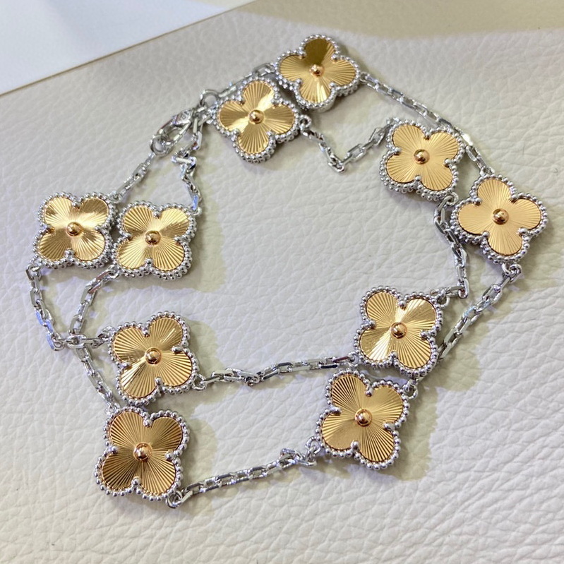 ADITA four leaf clover necklace Made of natural shells and natural agate Gold Plated 18K designer for woman European size classic style anniversary gift 045