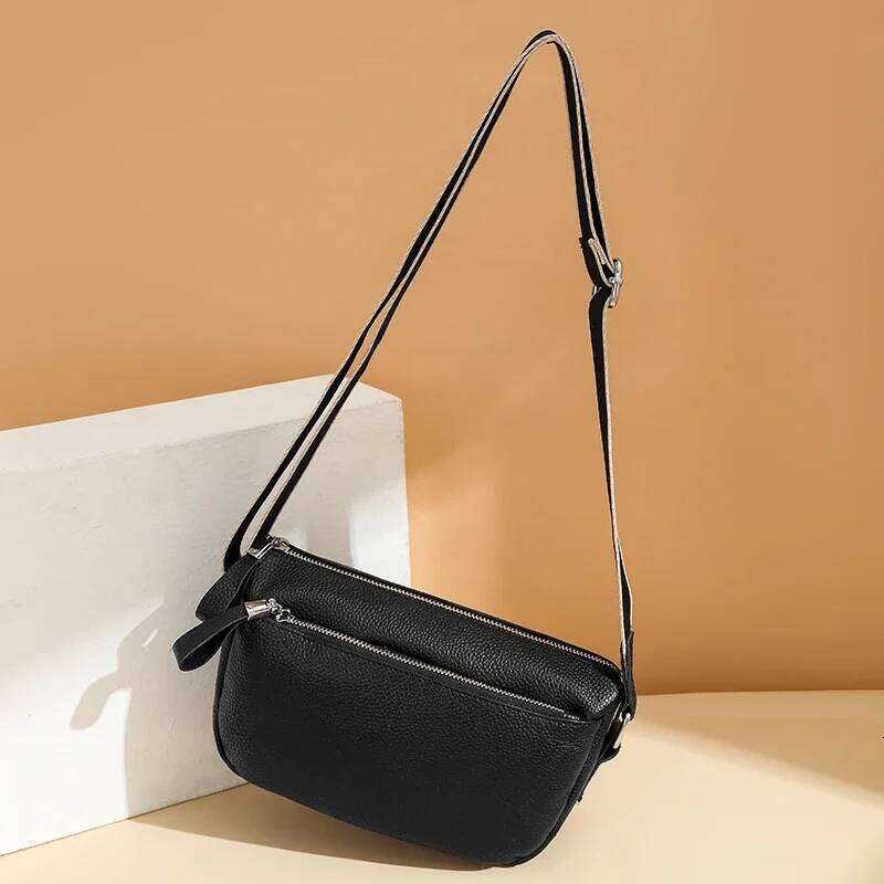 High Quality Cow Handbag Multilayer Women Genuine Leather Shoulder Crossbody Bag Female New Ladies Tote Sac