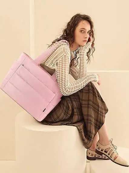 New Ladies Lightweight Tote Bag Laptop Bag Crossbody Casual Handbag Single oulder Bag Sli Nylon Fabric Square ape
