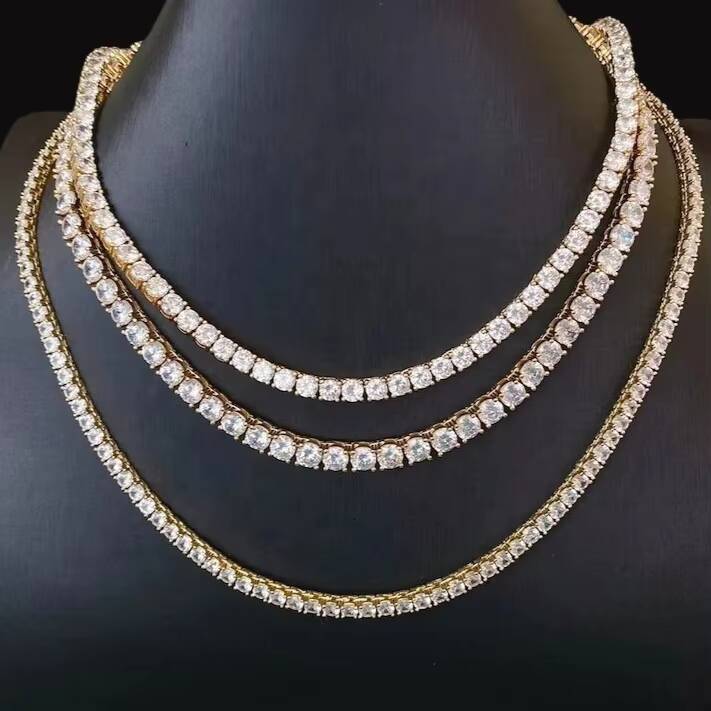 925 Silver VVS Moissanite Diamond Iced Out Custom Tennis Chain Premium Quality Hip Hop Chain for Men Women Fine Chains Necklaces