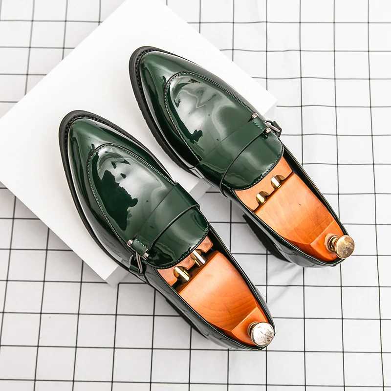 New Mens White Patent Leather Casual Shoes Luxury Designer Male Formal Wedding Dress Monk Strap Loafers Homecoming Footwear Y250715