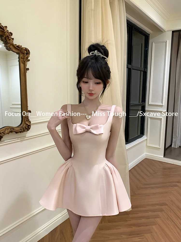 Summer New Elegant Evening Party Mini Dresses Women Vintage Sleeveless Y2K Mini Birthday Dress Casual Korean A-line Dresses R250716
