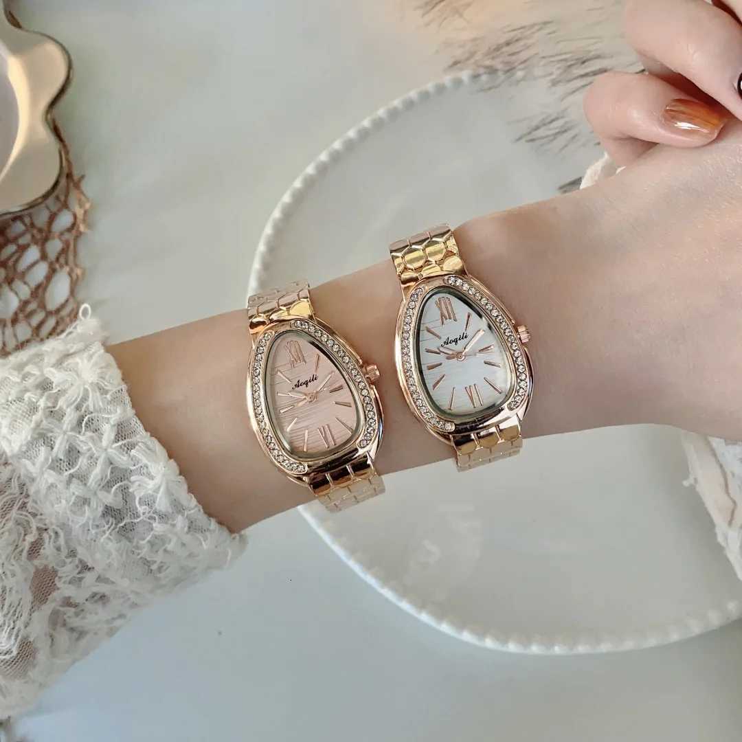 Fashion Snake for Wen Luxury Diamond Dial Stainless Steel Quartz Wrist La Dr Jewelry Fine Watch Y250715