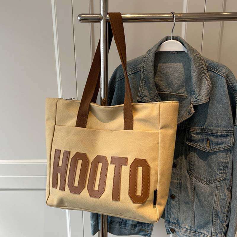 Leather Bag Bucket Bag Tote Bag Korean Style Large Capacity Canvas Female Students Shoulder Bag Class White Tote Bag Portable Handbag For W