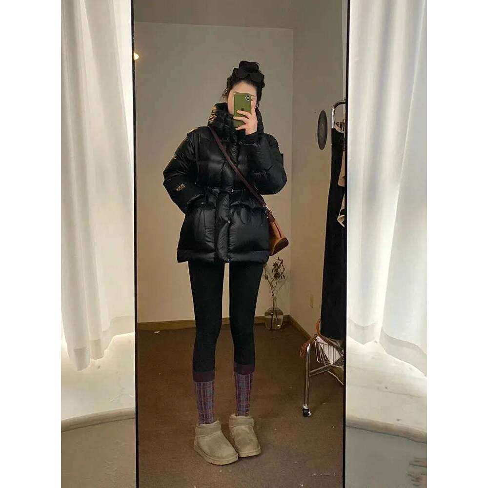 2023 New Korean Black Gold 90% White Duck Jacket Women Winter Warm Thicken Hooded Coats Loose Casual Female Down Outerwear