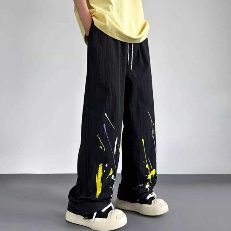Graffiti Thin Baggy Casual Straight Pants Man Summer Low Price Stylish Original Clothing Vintage Y2k Cheap Long Trousers for Men y250716