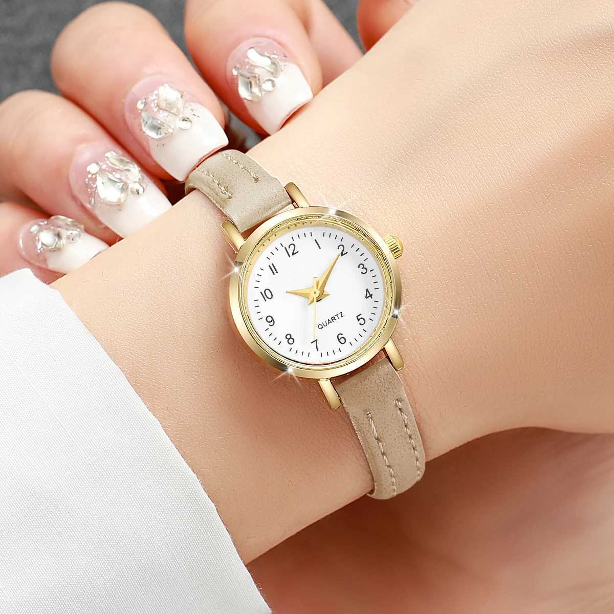 Fashion Small Dial Mens Quartz Ladies Leather Strap Wrist Watch Womens Watch (Without Box) Y250715
