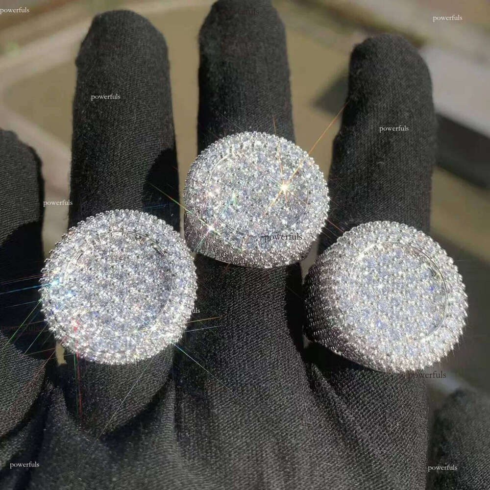 Ready to Ship Lan Dia Custom Sier Vvs Moissanite Iced Out Hip Hop Jewelry Mens Ring