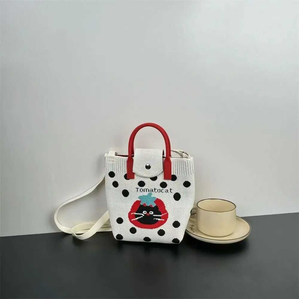 Women Girls Large Capacity Knitted Shoulder Bags Lightweight Messenger Bags Underarm Bags Handmade Handbags Tote Bags