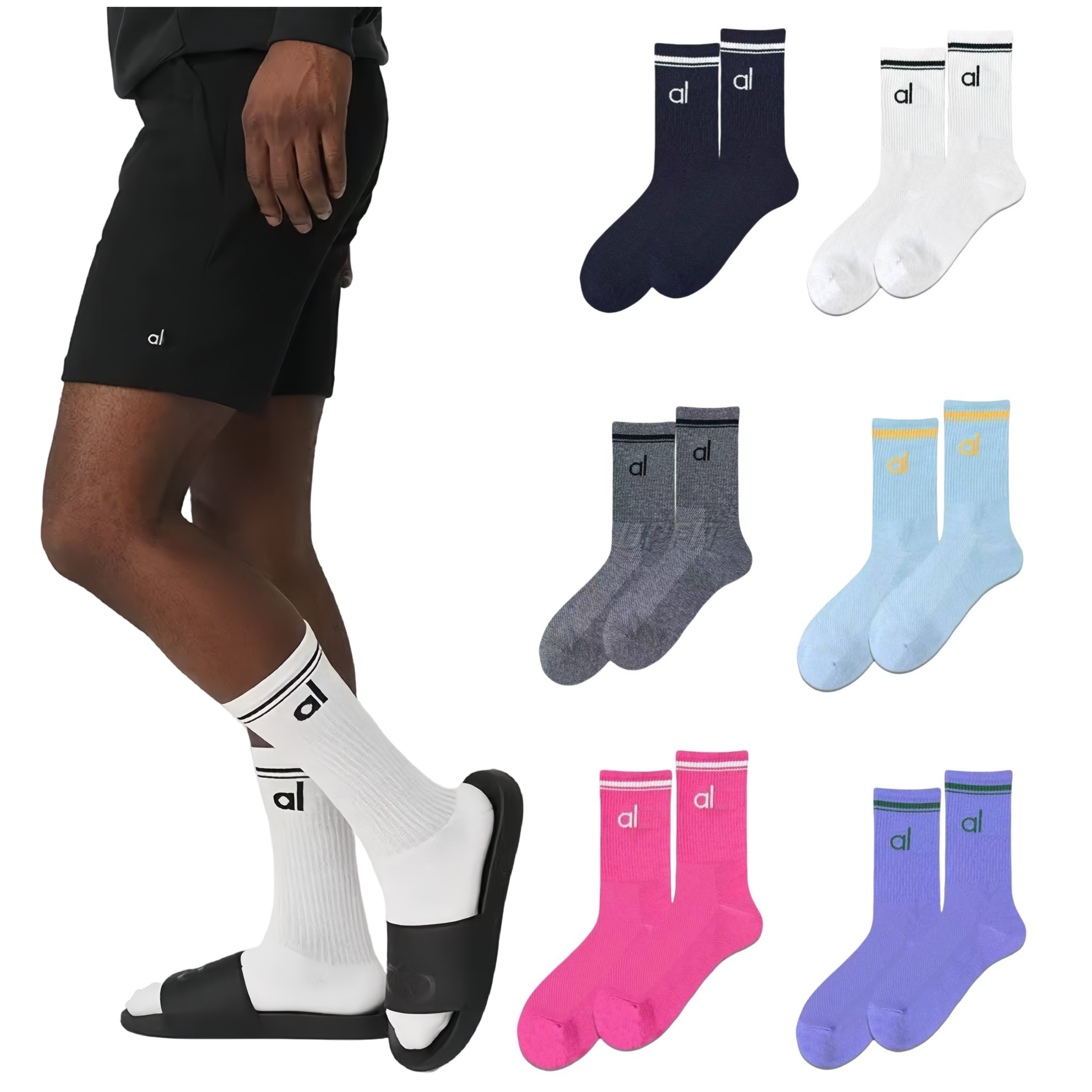 5A Breathable Cotton Socks for Men and Women Daily Wear Sports Durable Soft Cotton Socks Casual Comfortable Outfit Mid-calf Socks alosooks men alosetly socks upfit