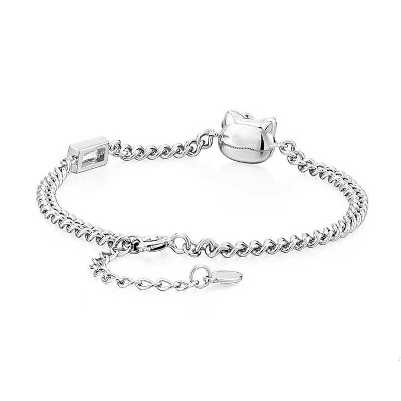 Sanrio Hello Kitty Bracelets Adjustable Bracelet for Women Luxury Cartoon Pendant Chain Party Birthday Silver Jewelry Gifts w250716