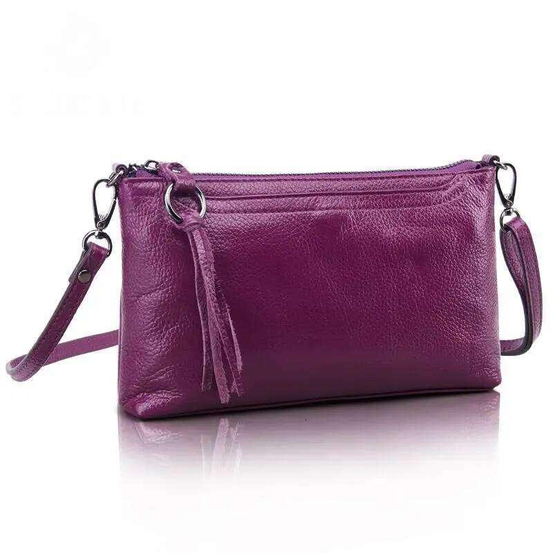Fashion Messenger For Genuine Leather Mini Clutch Bag real leather solid Women shoulder bags Casual lady handbag