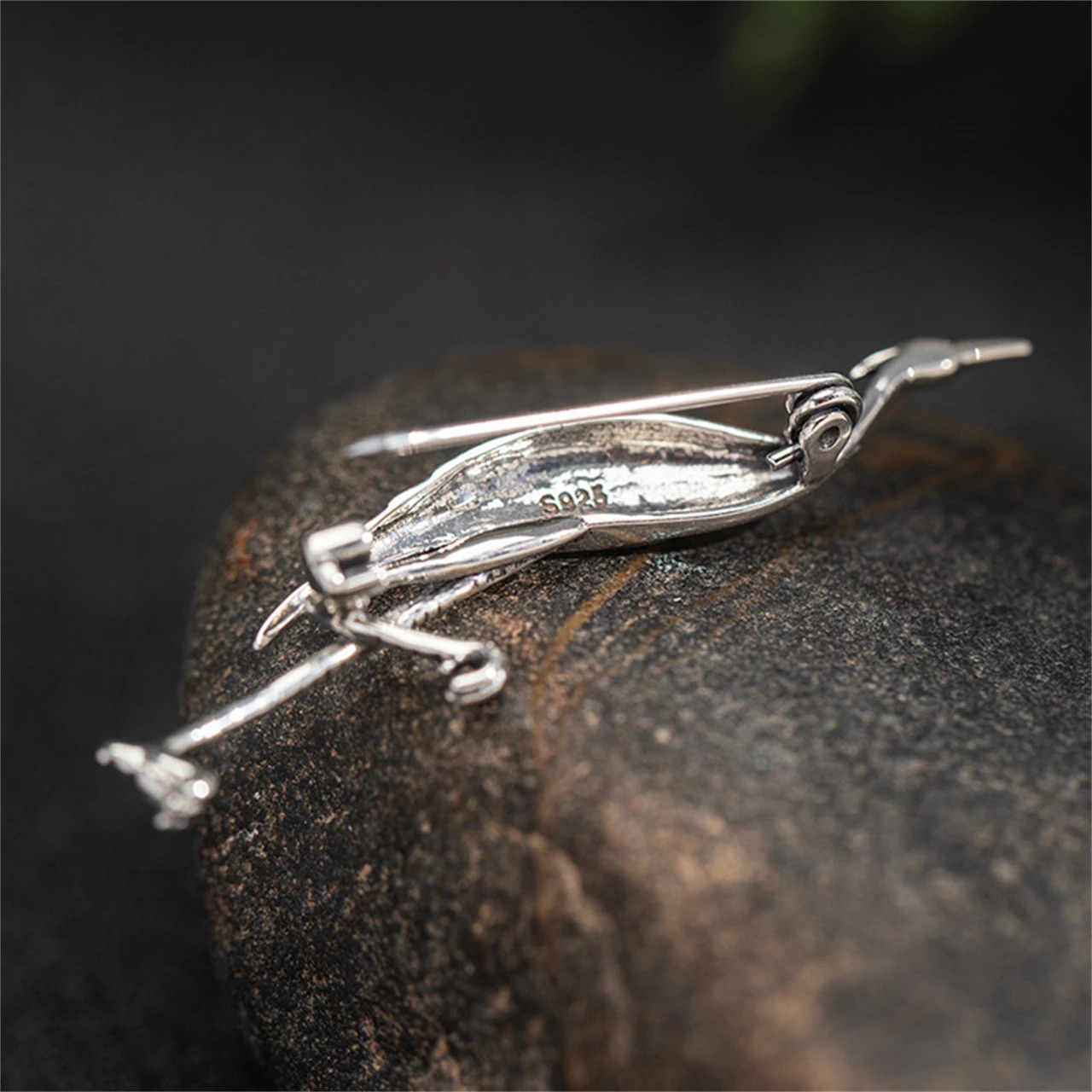 MeiBaPJ 925 Sterling Original Red-Crowned Crane Needle Lapel Dress Brooch Men and Women Fine Charm Party Jewelry 250712