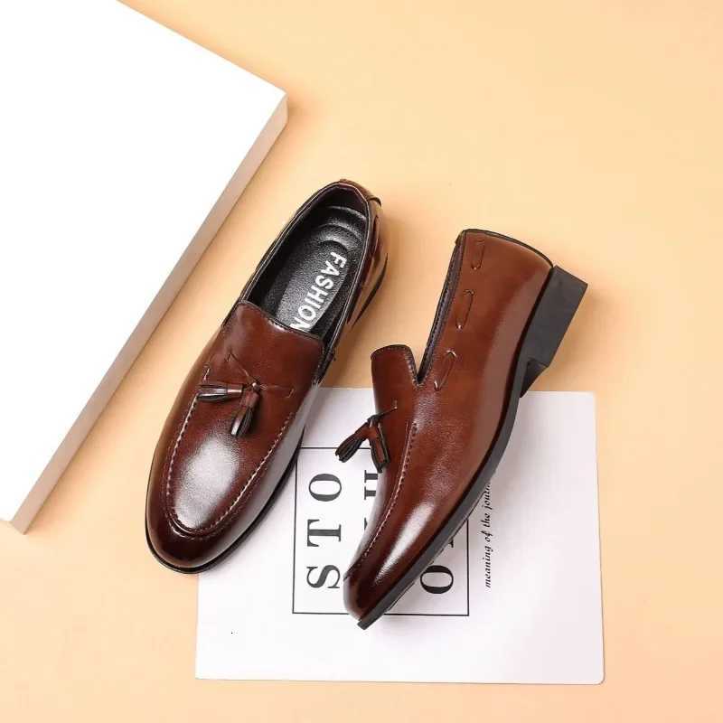 Mens Leather Shoes Fashion Business Casual Formal Dress Shoe Designer Loafers Moccasins Luxury Wedding Shoes for Men Size 48 W250716