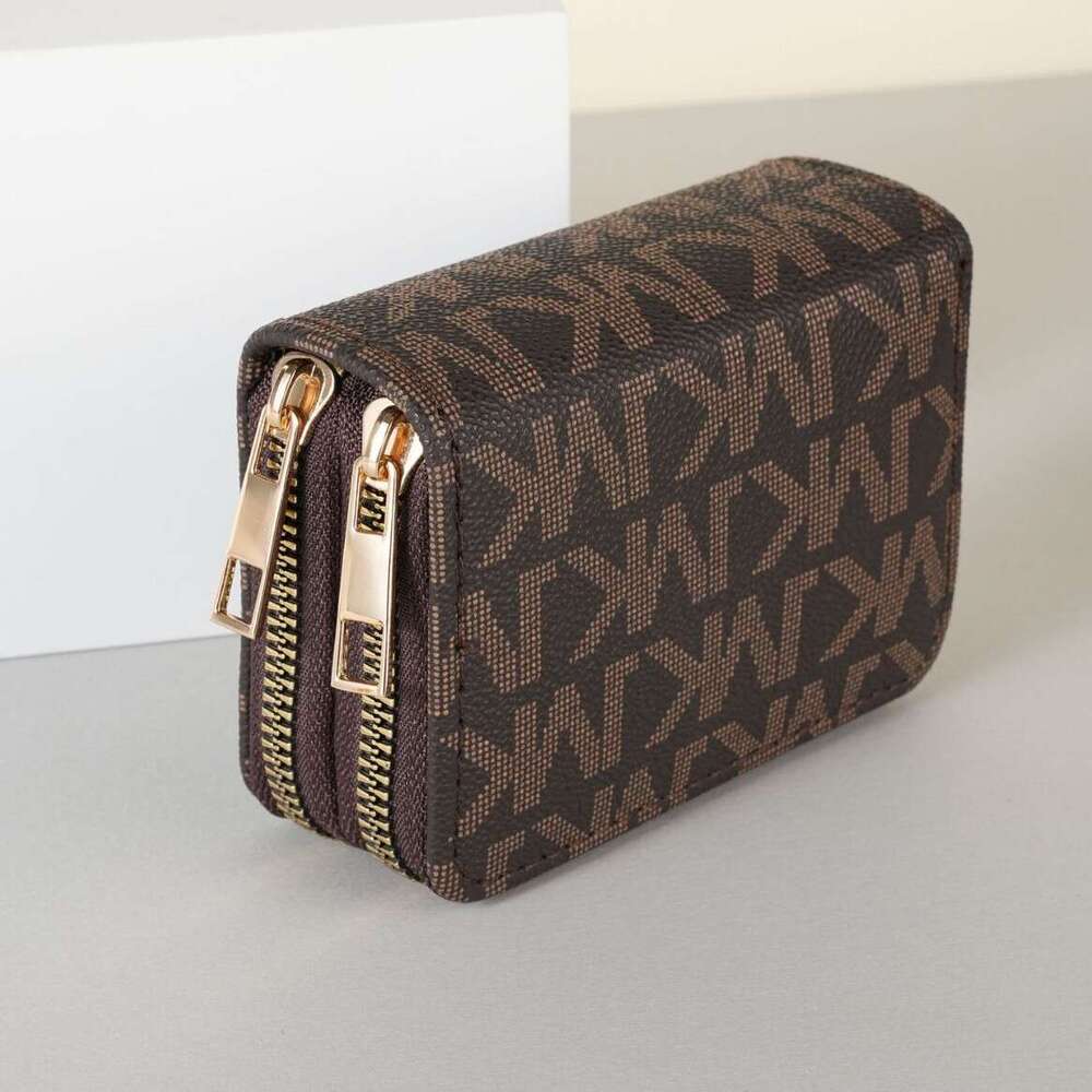 Accordion Card Holder Wallet Double Zipper PU Organizer Large Capacity Travel Purse Stylish Multifunctional Design