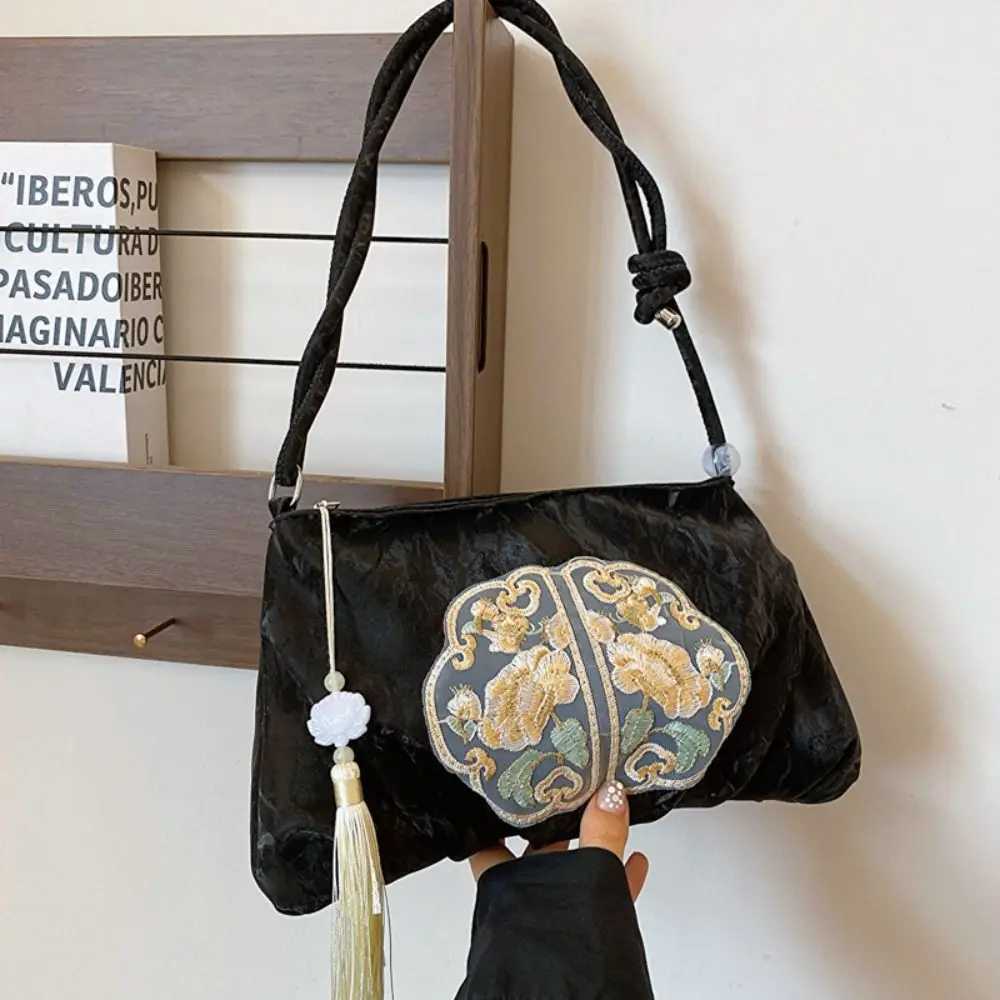 Package Satchel Soft Embroidery Bag Chinese Style Tote Bag Large Capacity Handbags for Children