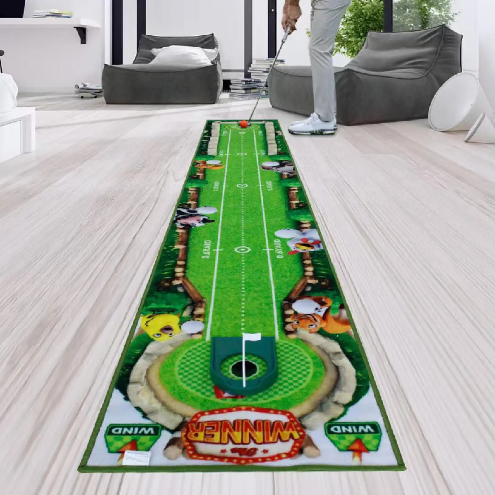 Golf Putting Mat Gift for Golfer Golfing Accessory Lightweight Portable Improve Putting Accuracy Training Aid for Park Lawn Home 250716