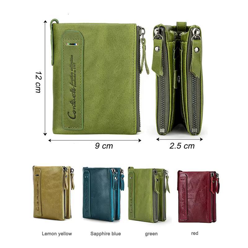 Genuine Fashion for Woman Bifold Short Purses Credit Card Holder Wallets Leather Coin Purse Money Clip ddmynov