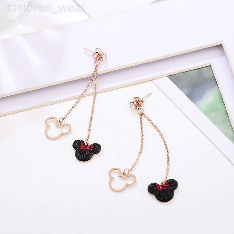 Disney ute Mini Mouse Stud Earrings for Women Bowknot Heart Cartoon New Gift Charm Fashion Jewelry (E001) W20250716