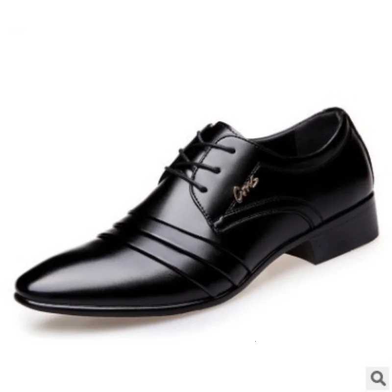 Mens Business Leather Shoes Casual Pointed Toe Formal Leather Lace-up Sleeve Low Top Plus-size Wedding Shoes for Men Y250715