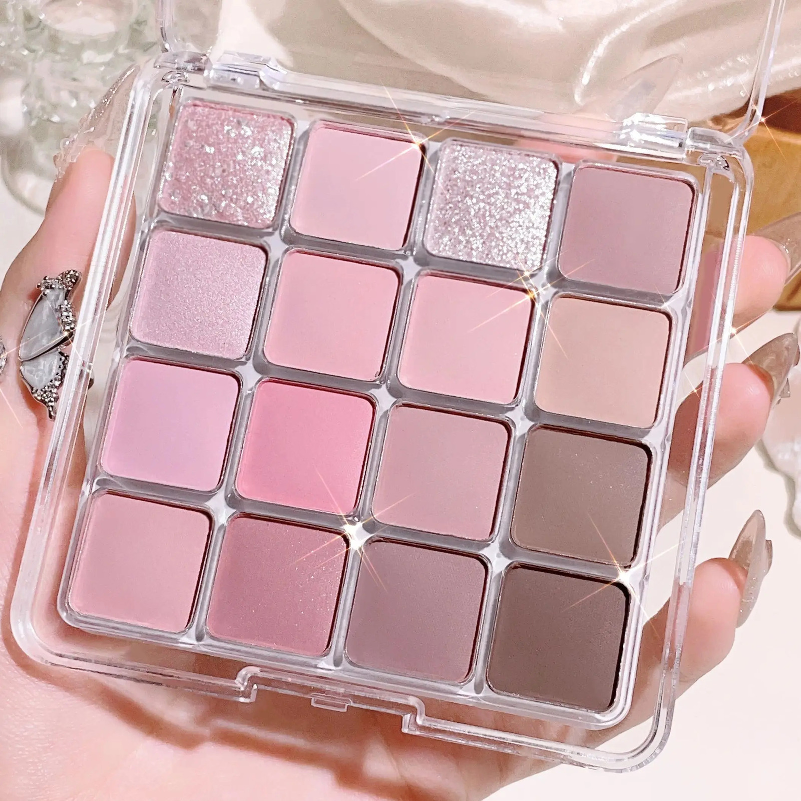 16-32 color eyeshadow tray 2-in-1 Nude Earth Pink matte pearl Korean style makeup lasting easy color high color for Valentines 250712