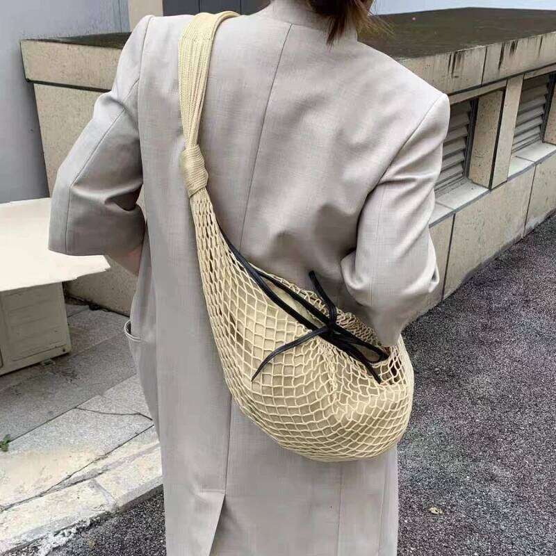 2025 Spring and Summer New Style Fishnet Crossbody Shoulder Braided Bag