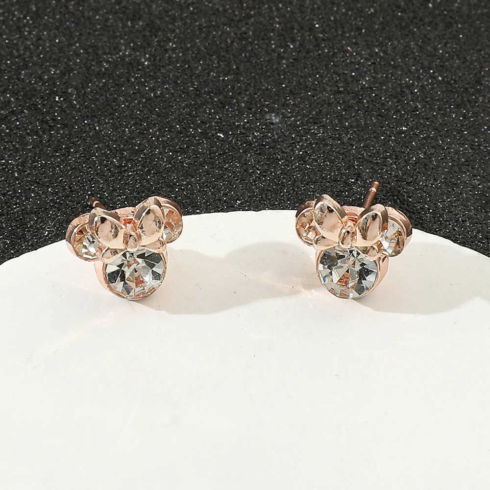 Disney Cartoon Mickey Mouse Earrings for Girls Kawaii Rhinestone Earrings Birthday Party Jewelry Accessories Gifts W20250716