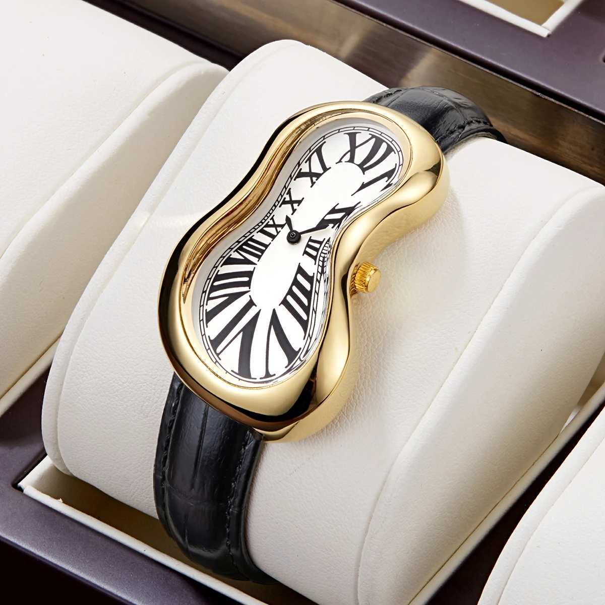 2025 New Irregular Shed Melting Twisted She Y2K Fashionable Retro Niche Mens Ins Style Quartz Y250715