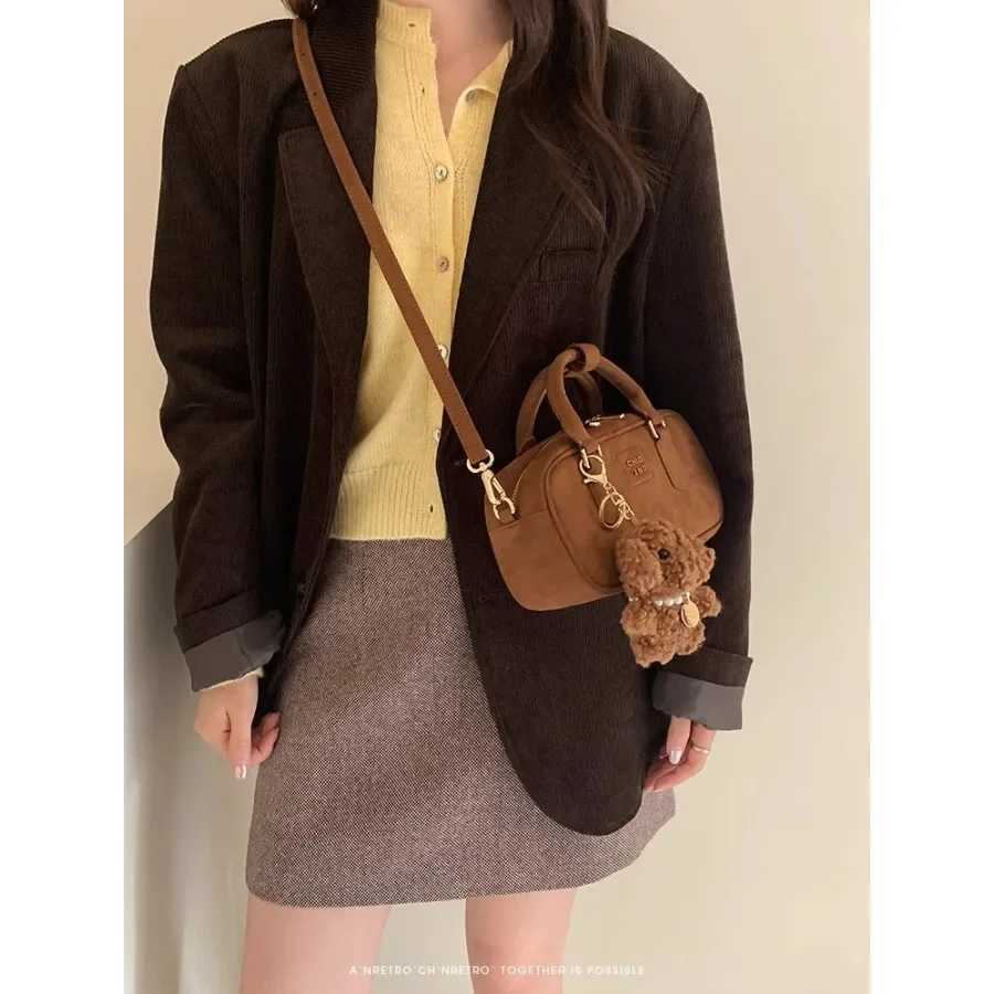 Vintage Picture Color Pillow Bag Womens Autumn and Winter Handbag Commuter Small Bag Shoulder Crossbody Bag