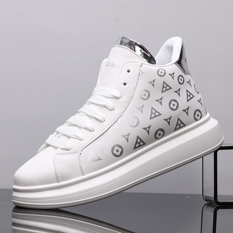 hot free shipping designer Running Shoes for men thick soled high top versatile sports and leisure shoes black white
