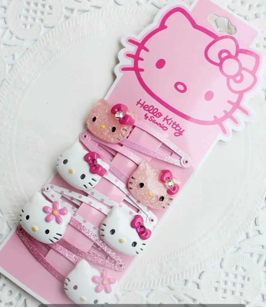 Sanrio New Hello Kitty Hair Clip Childrens Hairpin Cute Bow Side Clip Headdress Rubber Band Jewelry Kid Hair Rope w250716