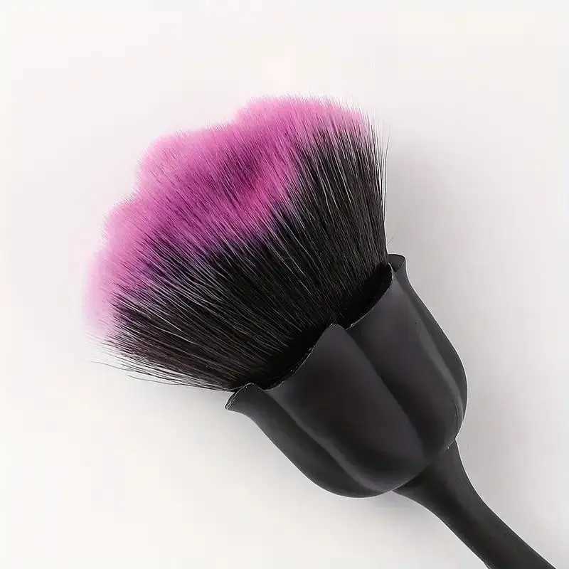 1pc Black Rose Shaped Loose Powder Makeup Brush Women Face Beauty Tools Nail Art Dusting Brush Foundation Grooming Makeup Tools XJ2500716