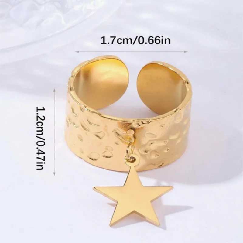 Korean Star Charm Open Ring For Women Gold SIlver Color Width Circle Smooth Metal Finger Ring Daily Wear Ins Party Jewelry S250716