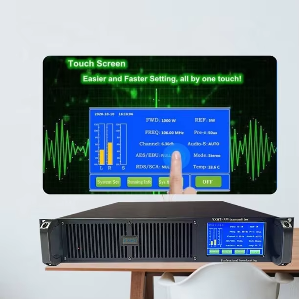 600W FM Transmitter Compatible with 110/220V, Touch Screen, for Church/Community & Mobile Communication Base Stations, AES Inputs & Low Noise