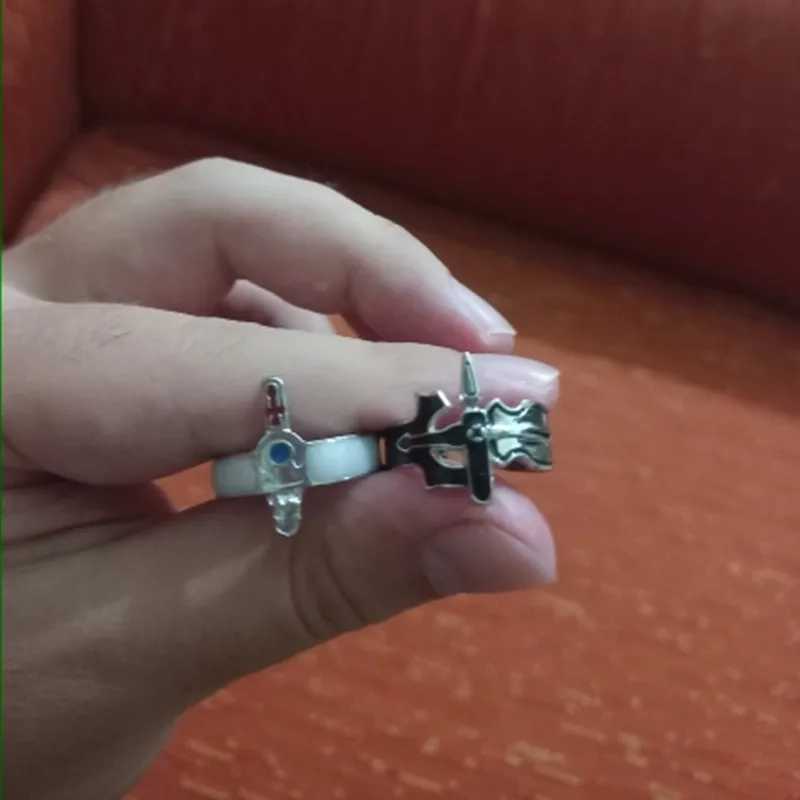 Sword Art Online Retro Kirito Asuna Cross Open Ring For Lovers Women Men Adjustable Metal Finger Rings Party Jewelry Anillo S250716