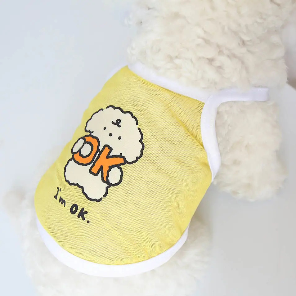 Original Cat and Dog SpringSummer Clothes Thin Cute Small Mesh Tank Top Teddy Bear Bobei Short 250711