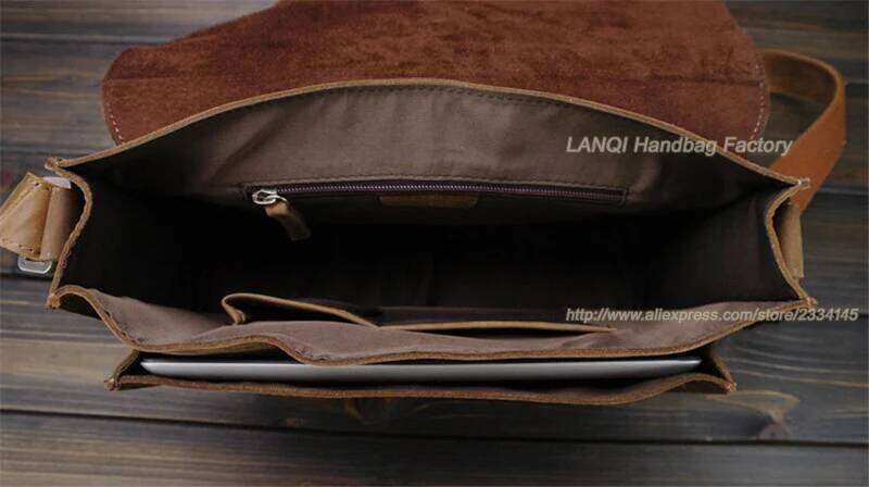 Vintage Crazy Horse Men Shoulder Crossbody Men's Messenger Genuine Leather Bag male Leisure Cowhide 2020
