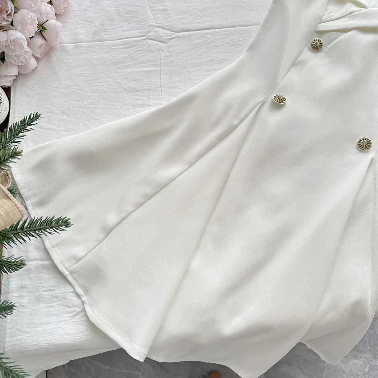 Summer Women Midi French Vintage Dress New Party Evening Sleeveless A-line Frocks 2000s Aesthetic Elegant Old Money Coquette New R250716