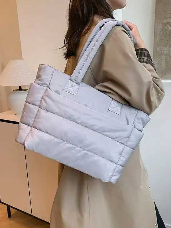 New Ladies Lightweight Tote Bag Laptop Bag Crossbody Casual Handbag Single oulder Bag Sli Nylon Fabric Square ape