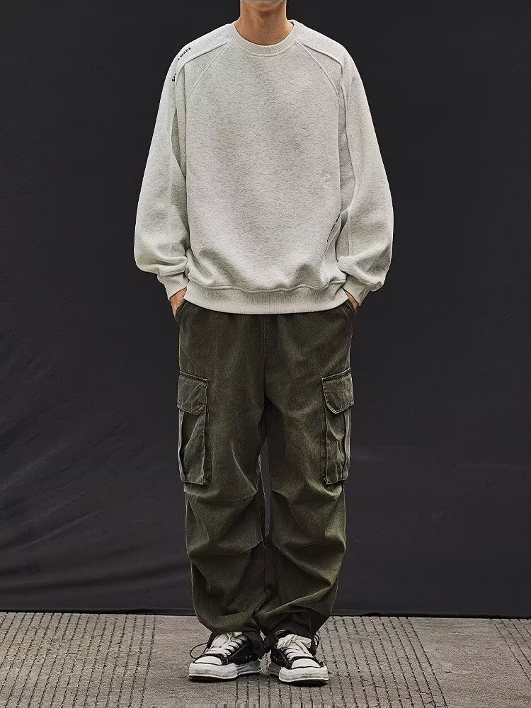 J83101 Sweatshirts for men spring 2025 new styles for inner wear loose heavyweight