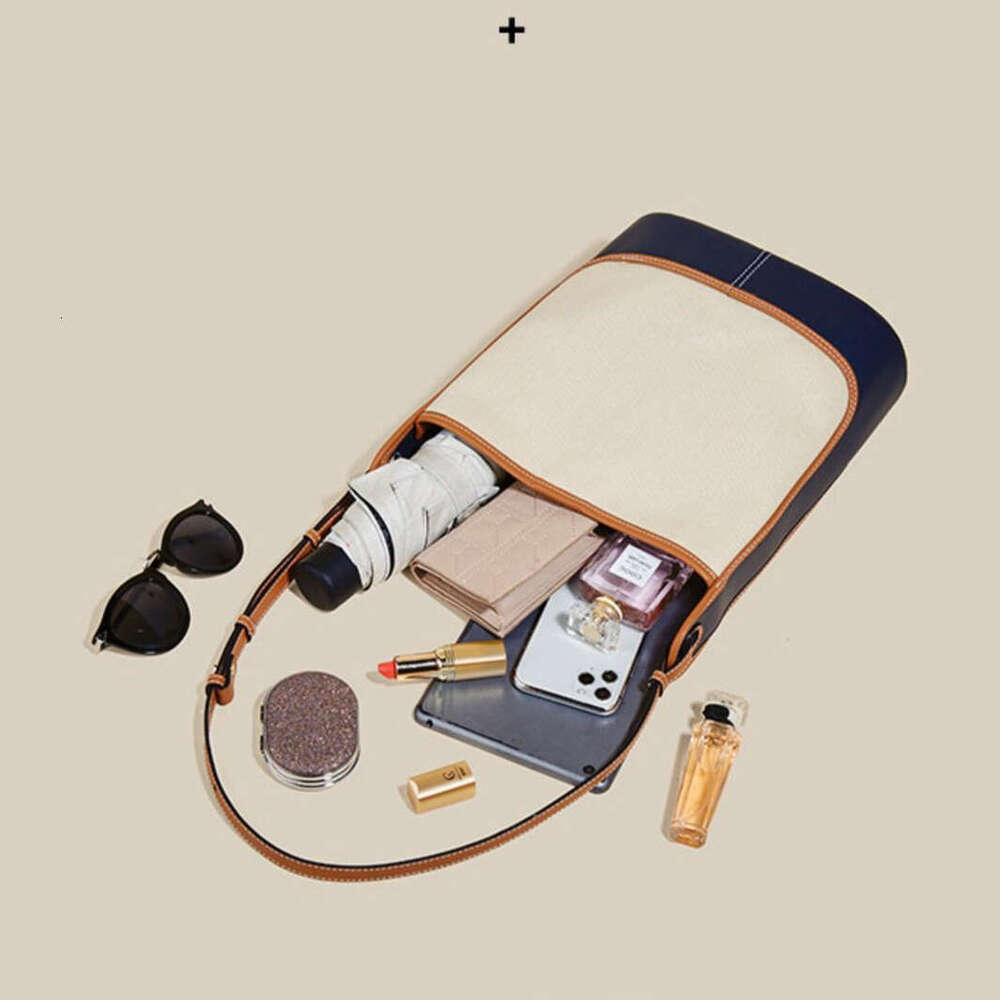 Denim Blue Canvas Bucket for Women 2025 New Summer Niche Designer Commuter Shoulder Crossbody Large Bag