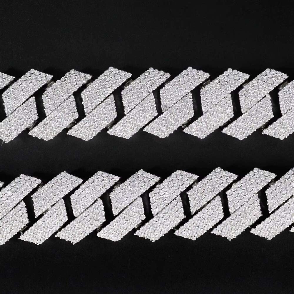 Pass 100% diamond Designer necklacetestIced Out 4 Row 16mm VVS Silicon Stone Miami Cuban Chain Link Pass Tester GRA Hip Hop Sterling Sier Bracelet