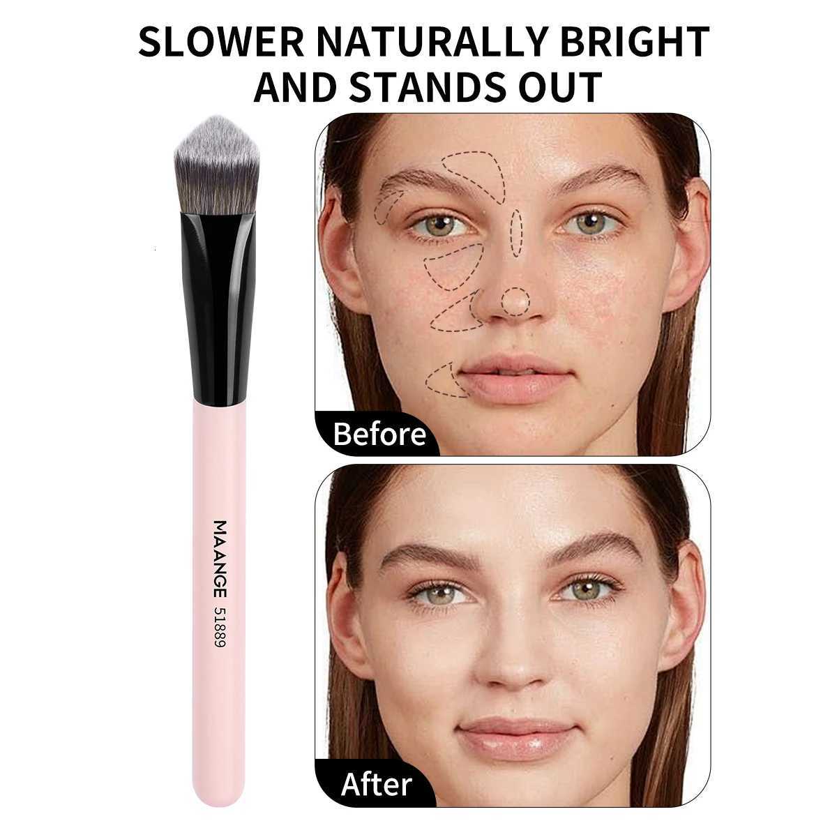 1ANGE Makeup Brush Triangle Top Brush Details for Highlight Conceal Cosmetics Blending Brush Soft Bristle for Travel Gift XJ2500716