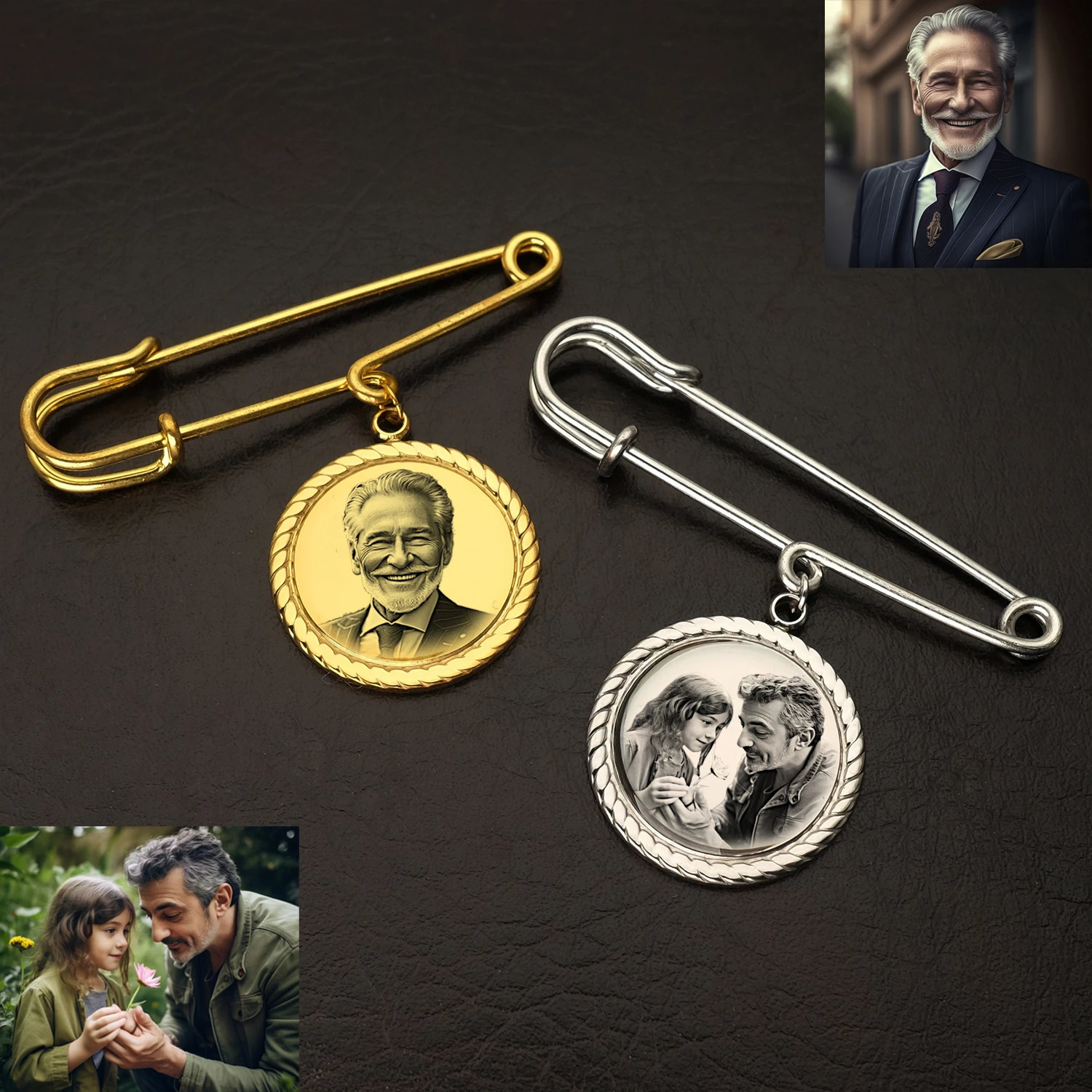 Personalised Bridal Po CharmCustom Po Brooch Po Tie Tack Wedding Bouquet Pin Wedding Memorial Gift for Bride Groom 250712