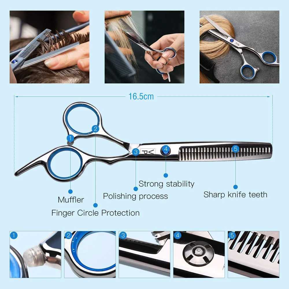 6 Inch VP Cutting Thinning Styling Tool Hair Scissors Stainless Steel Salon Hairdressing Shears Professional Barber Scissors W250716