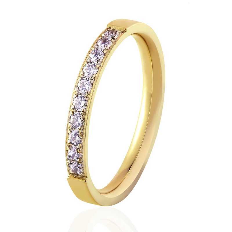 Top Quality Fashion Jewelry Crystal Wedding Rings Stainless Steel Rose Gold Color Female Ring For Woman And Girl Best Gift S250716