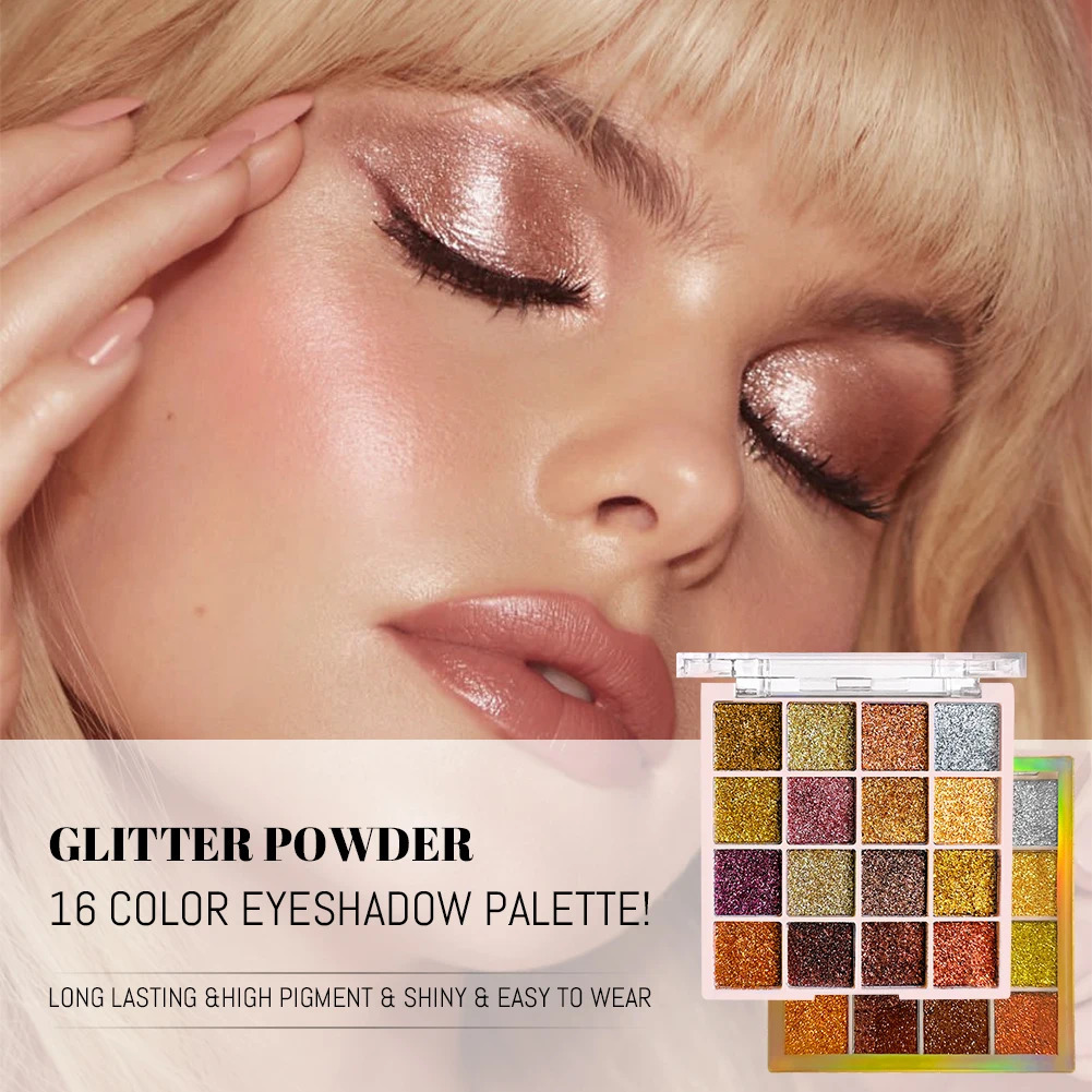16 Colors Glitter Sequin eyeshadow Palette Diamond Shimmer Body Face Art Makeup Waterproof Skin Sequins Gloss Eyeshadow Palette 250712